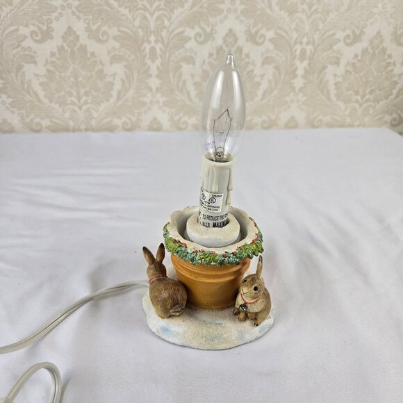 Maarjolein Bastin Bunny Rabbit Garden Pot Lamp Base No Shade Electric WORKS - Picture 11 of 14